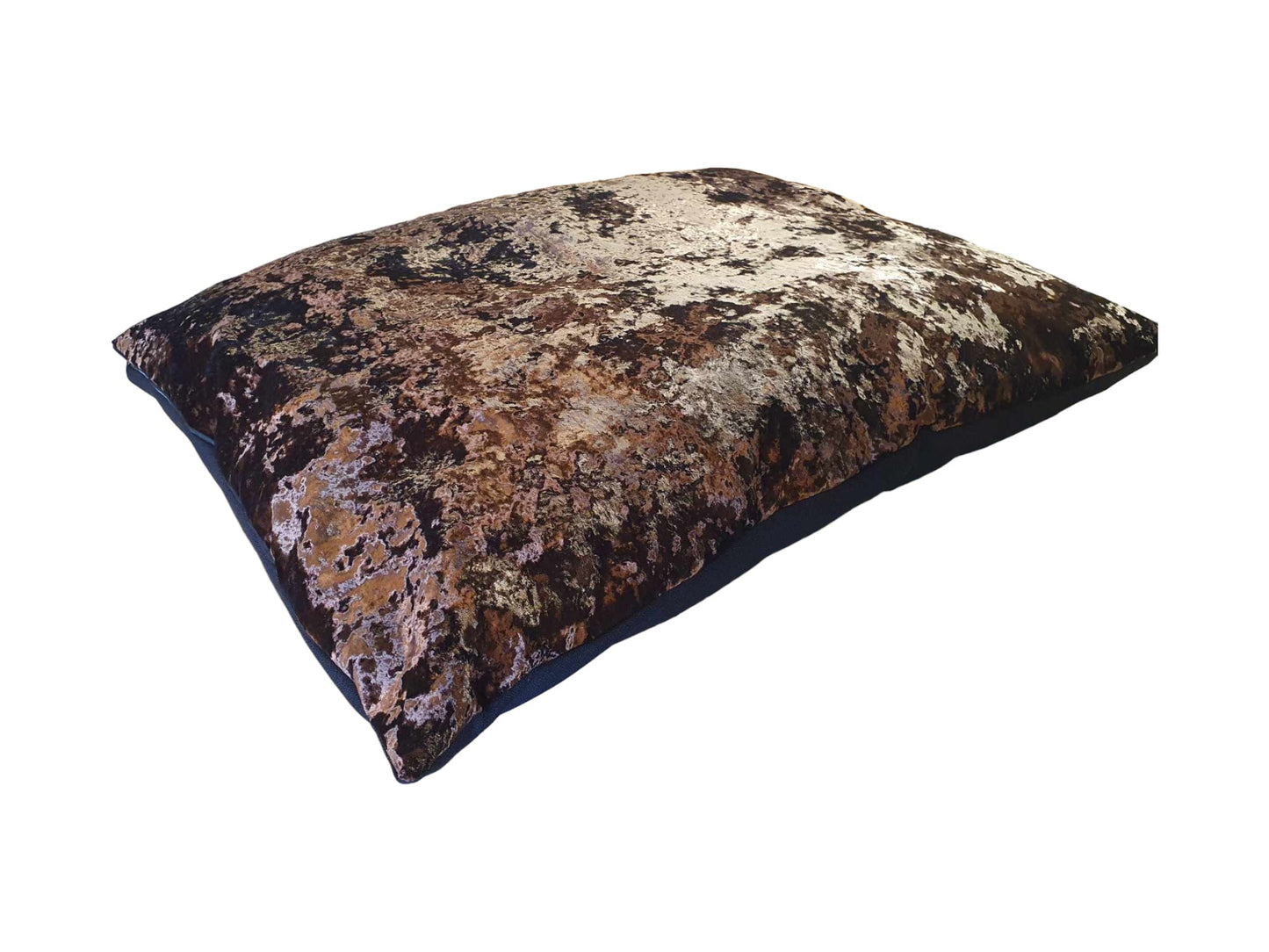 Brown Crushed Velvet Pet Cushion With Zip Off Washable Cover