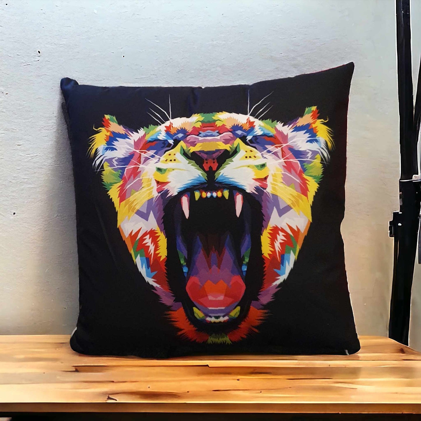 Colourful Big Cat Throw Cushion