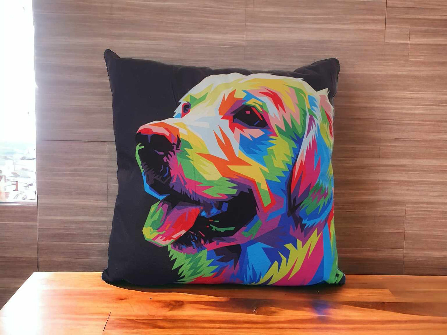 Colourful Labrador Throw Cushion