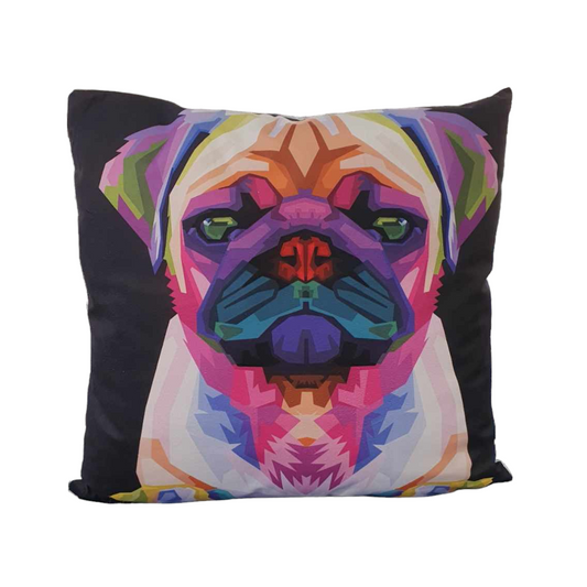 Colourful Pug Throw Cushion