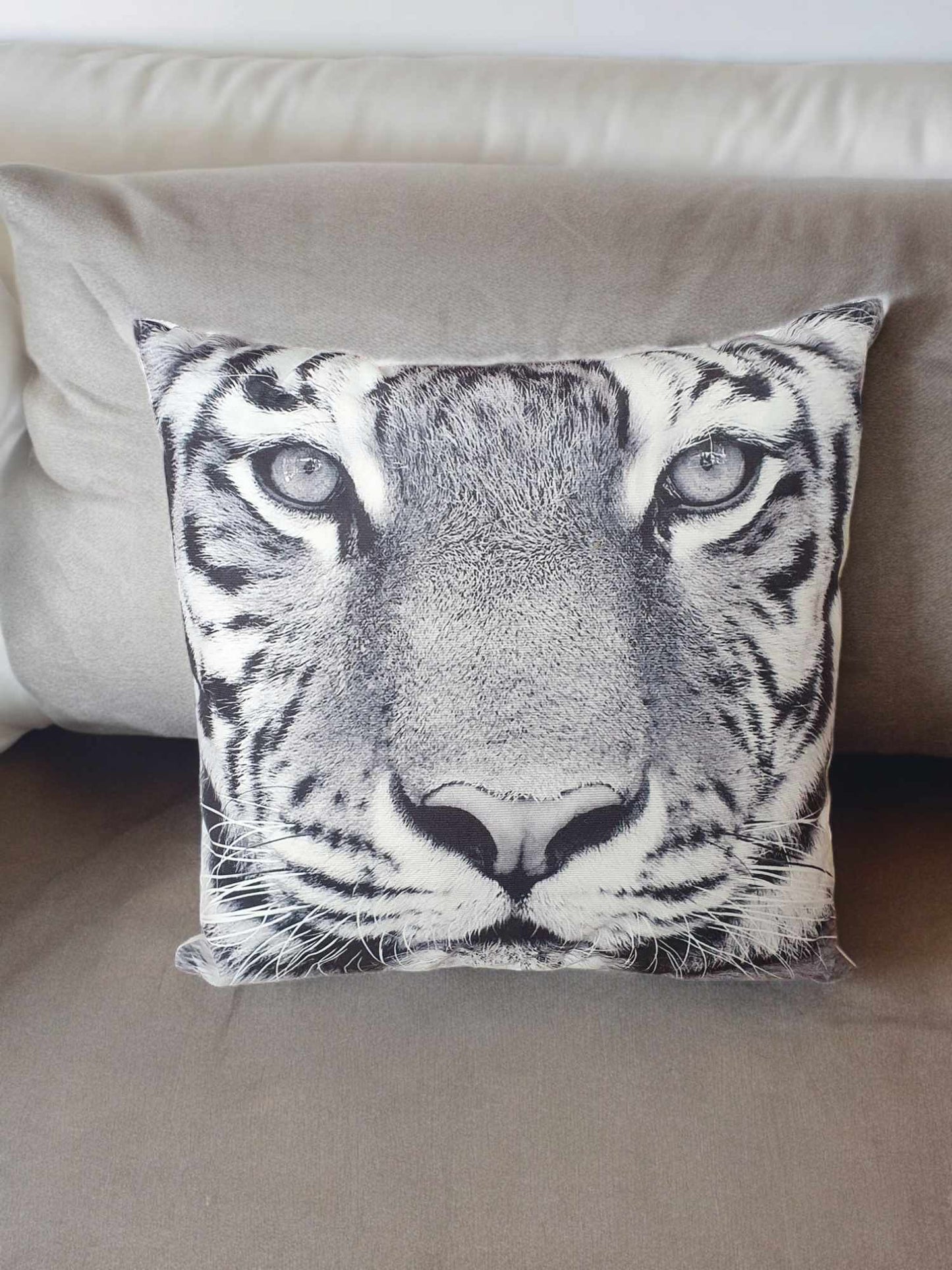 White Tiger Throw Cushion