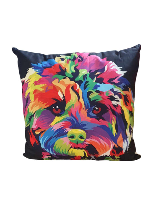 Colourful Cockapoo Throw Cushion