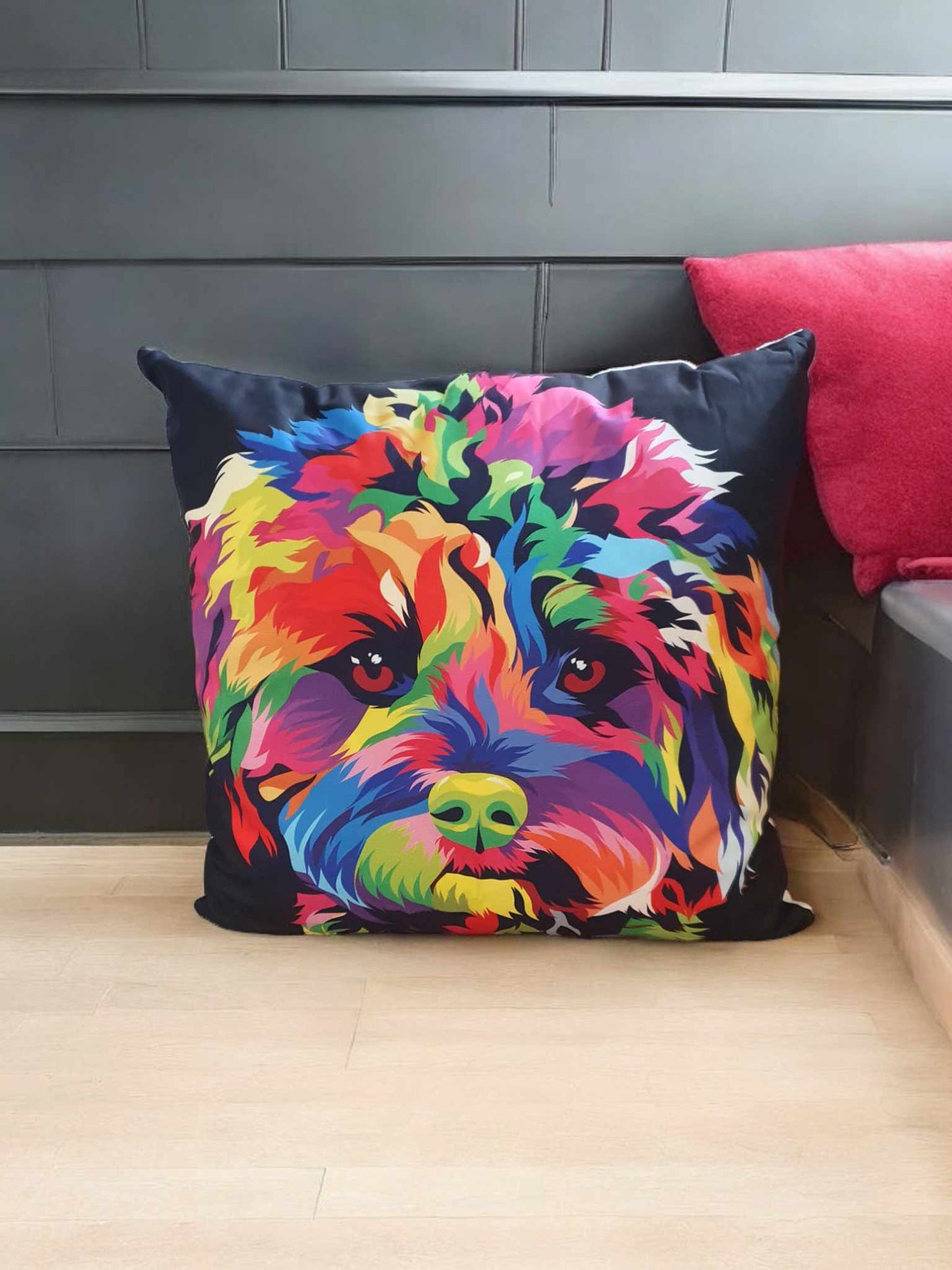 Colourful Cockapoo Throw Cushion