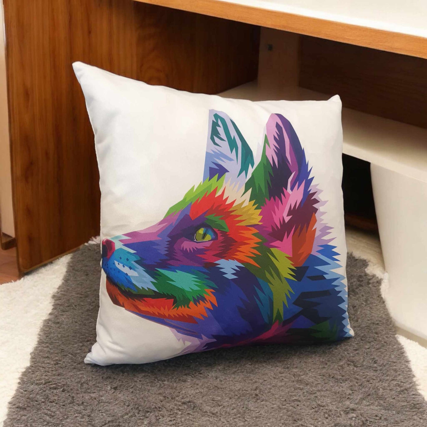 Colourful Fox Throw Cushion