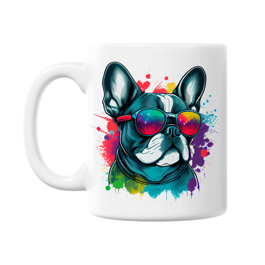 French Bulldog Wearing Sunglasses 11oz Printed Dog Mug