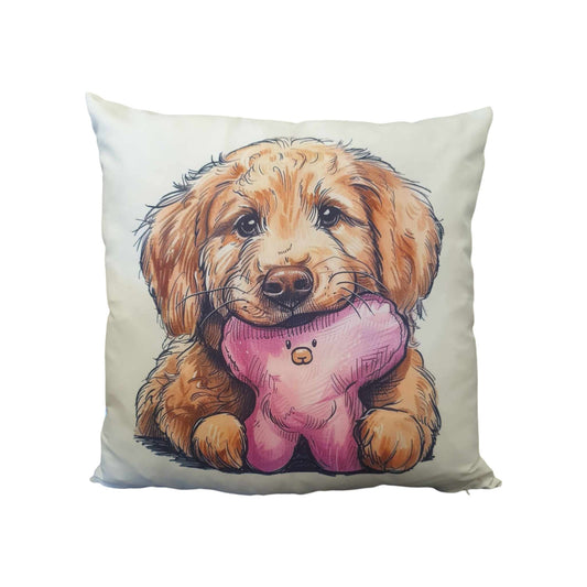 Cute Golden Retriever Throw Cushion