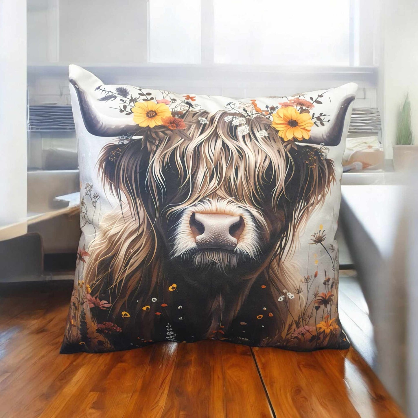 Highland Cow Throw Cushion