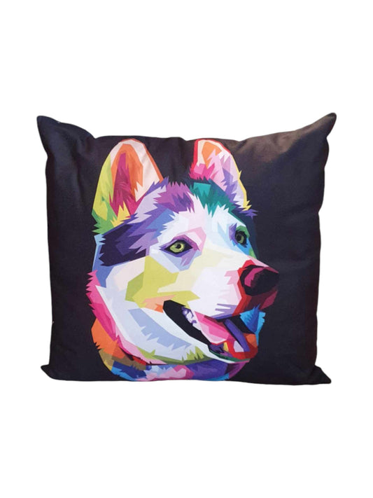 Colourful Husky Throw Cushion