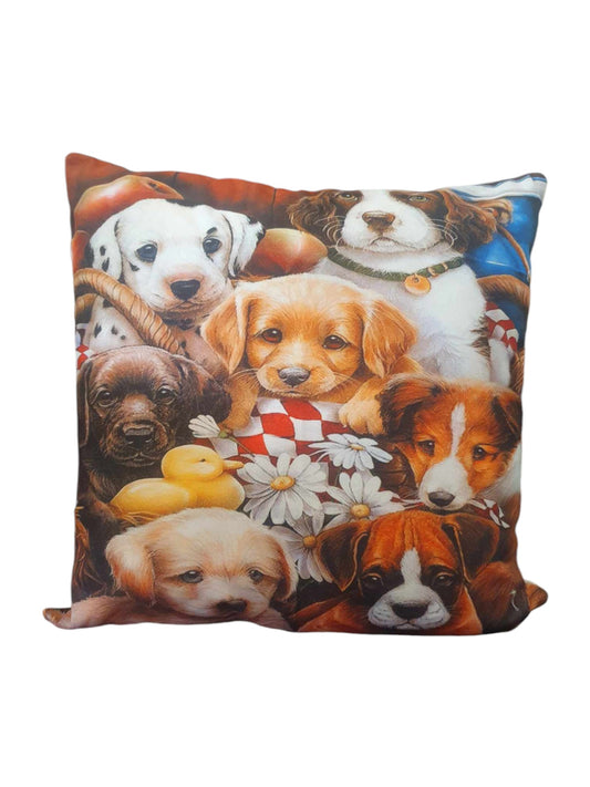 Cute Puppies Throw Cushion