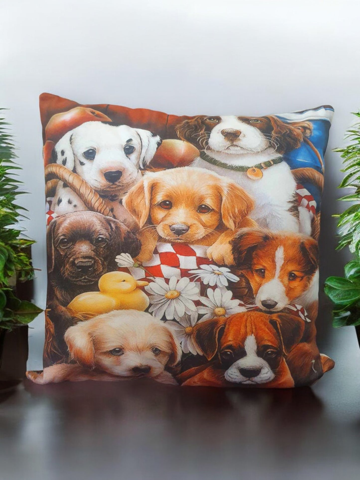 Cute Puppies Throw Cushion