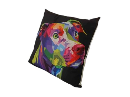 Colourful Staffy Throw Cushion