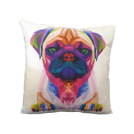 Colourful Pug Throw Cushion