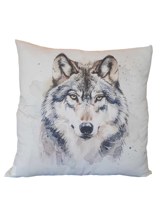 White Wolf Throw Cushion