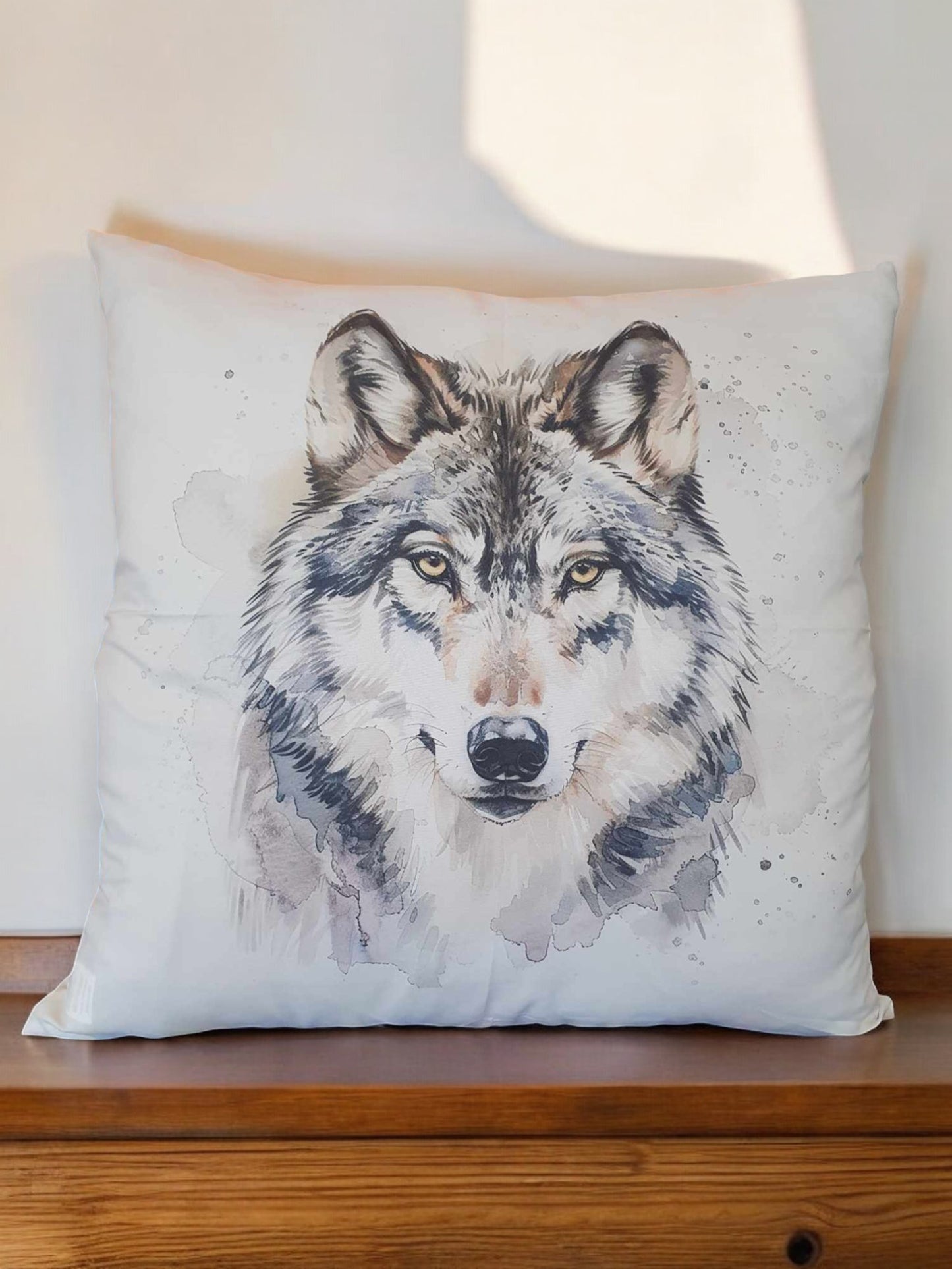 White Wolf Throw Cushion