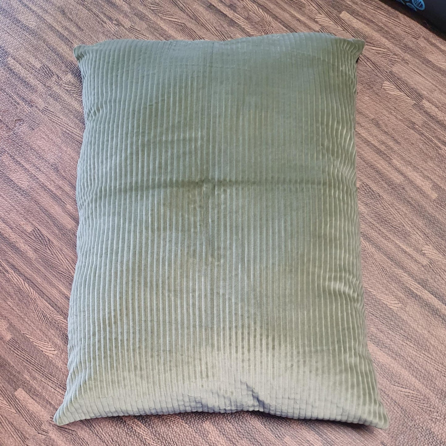 Green Cord Pet Cushion With Zip Off Washable Cover