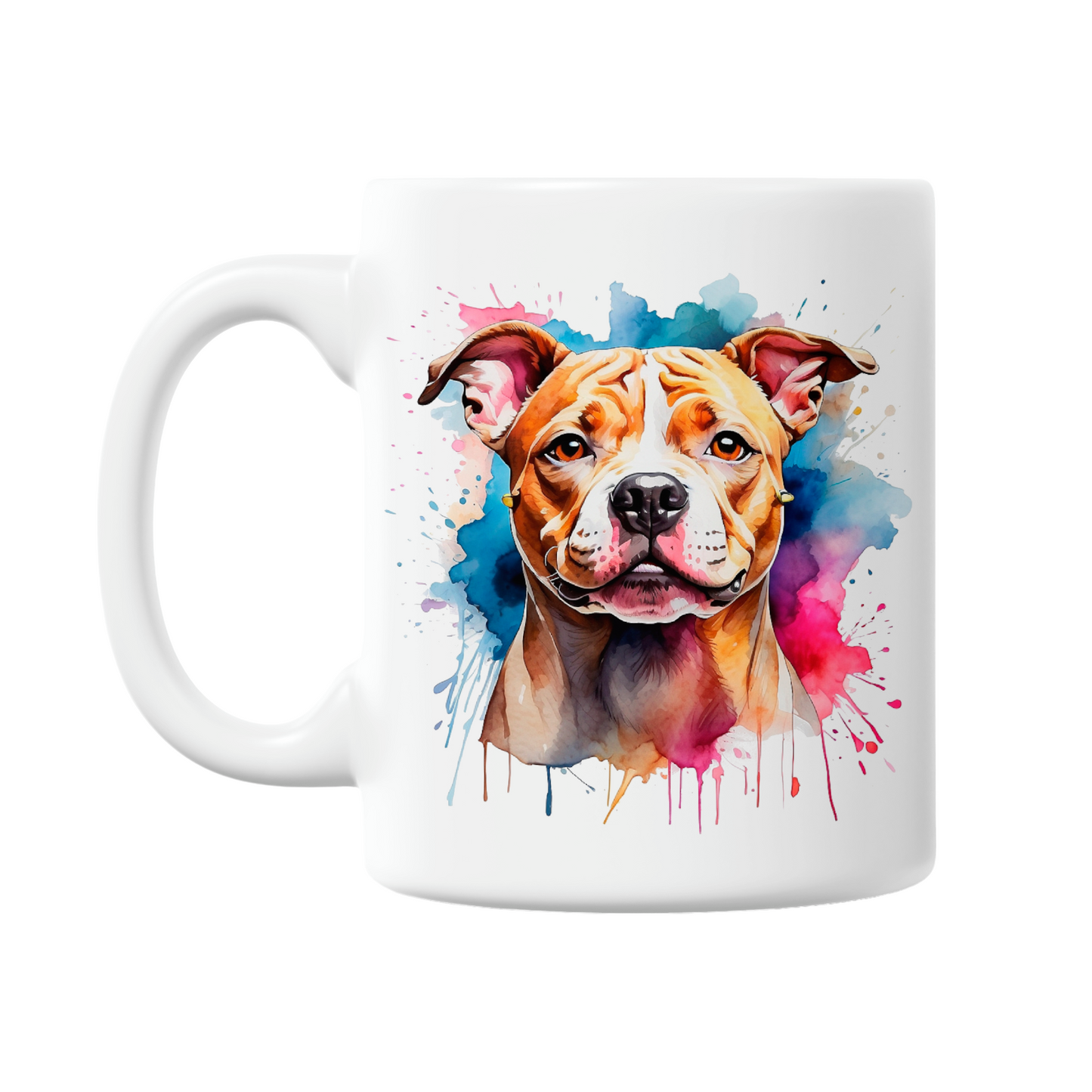 Watercolour 'Staffy' Staffordshire Bull Terrier 11oz Printed Dog Mug (6 Designs)