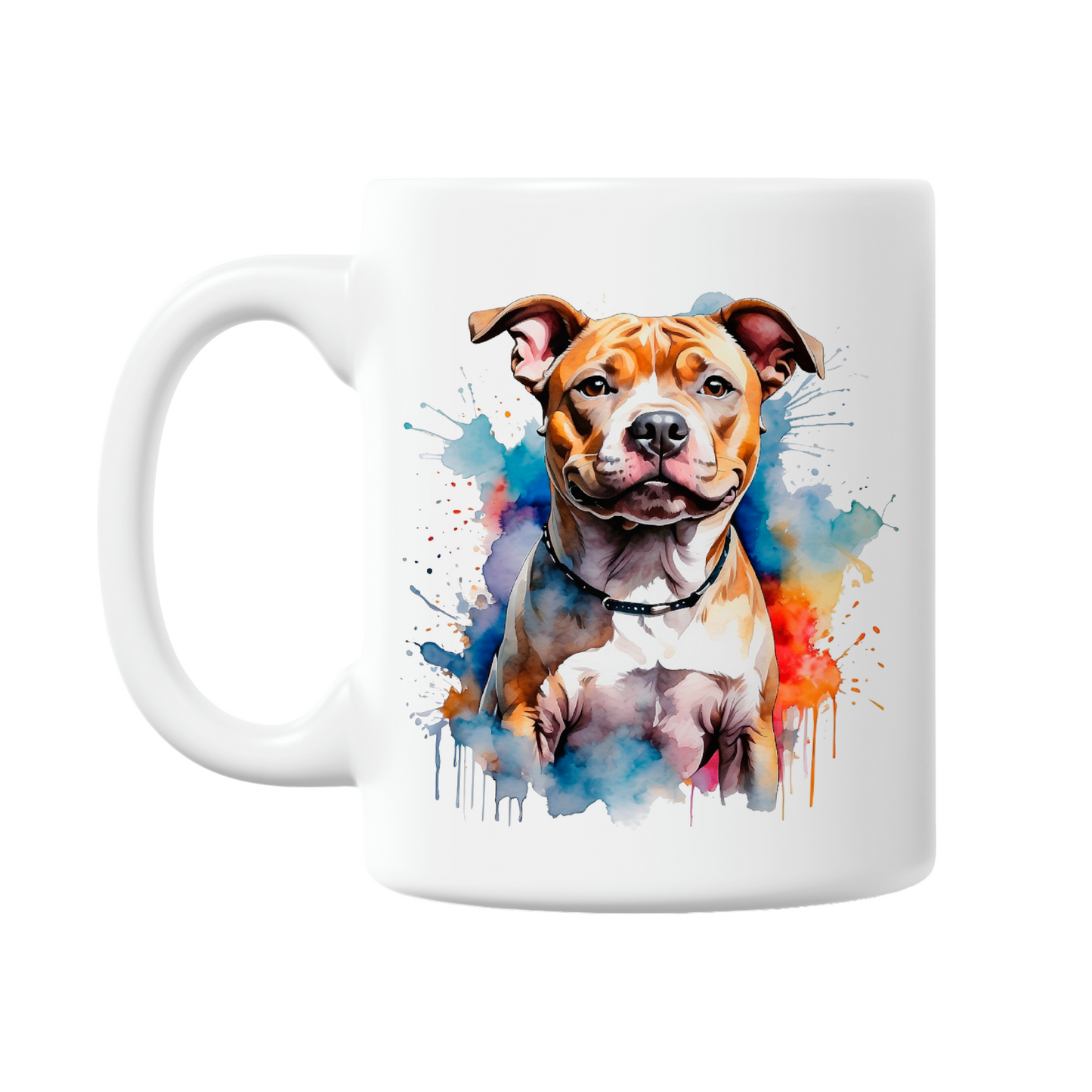 Watercolour 'Staffy' Staffordshire Bull Terrier 11oz Printed Dog Mug (6 Designs)