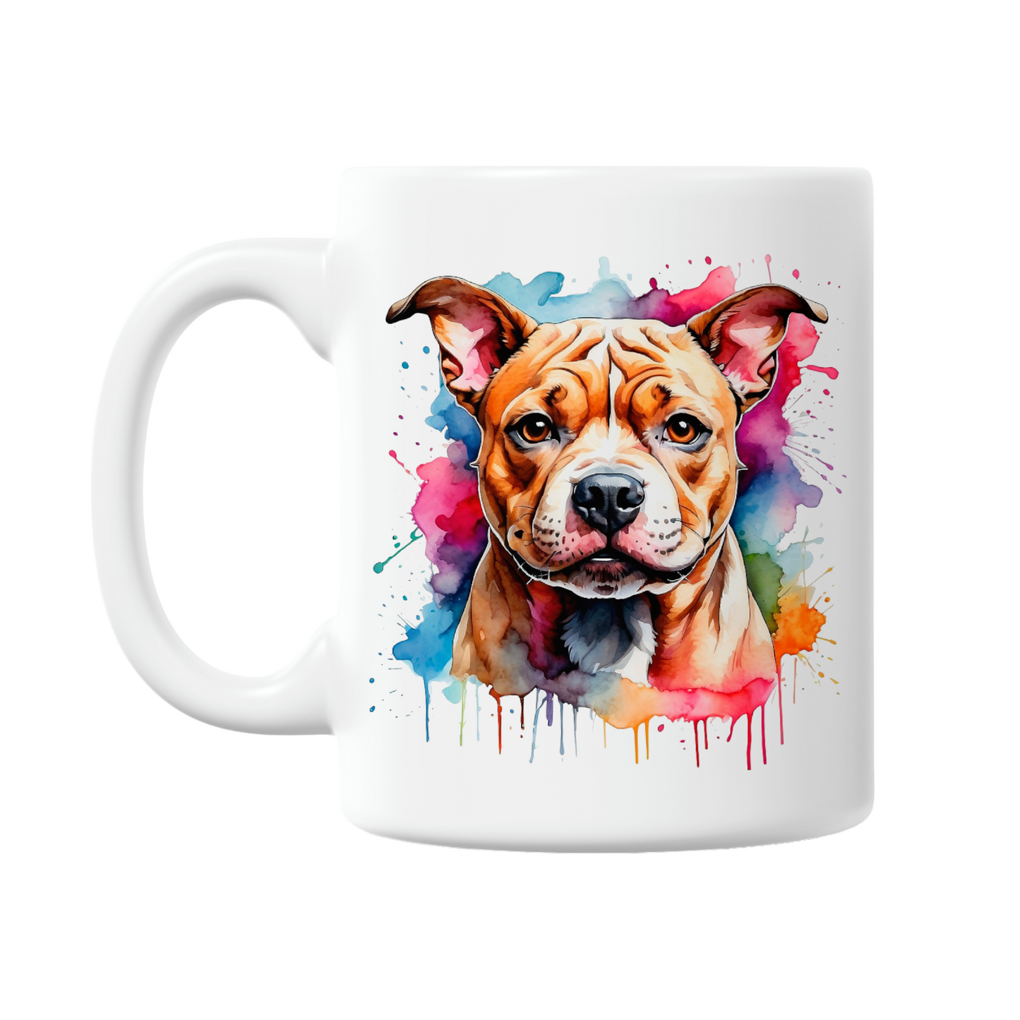 Watercolour 'Staffy' Staffordshire Bull Terrier 11oz Printed Dog Mug (6 Designs)