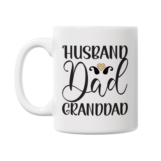 Husband, Dad, Grandad 11oz Printed Mug