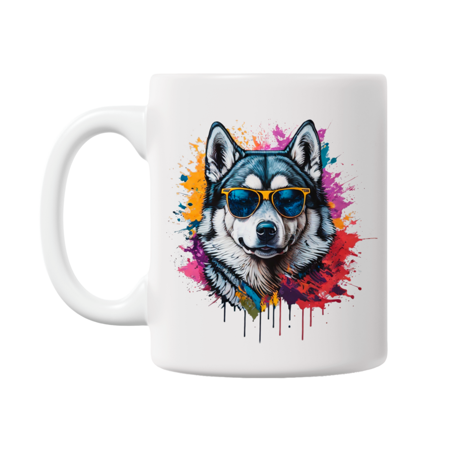 Siberian Husky Wearing Sunglasses 11oz Printed Dog Mug