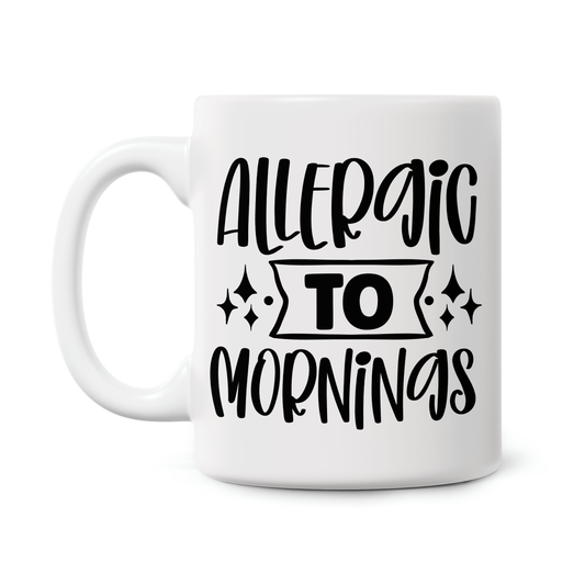 Allergic To Mornings 11oz Printed Mug