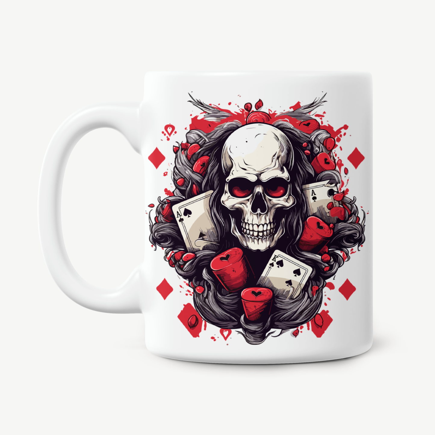 Skulls and Cards 11oz Printed Mugs