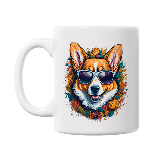 Corgi Wearing Sunglasses 11oz Printed Dog Mug