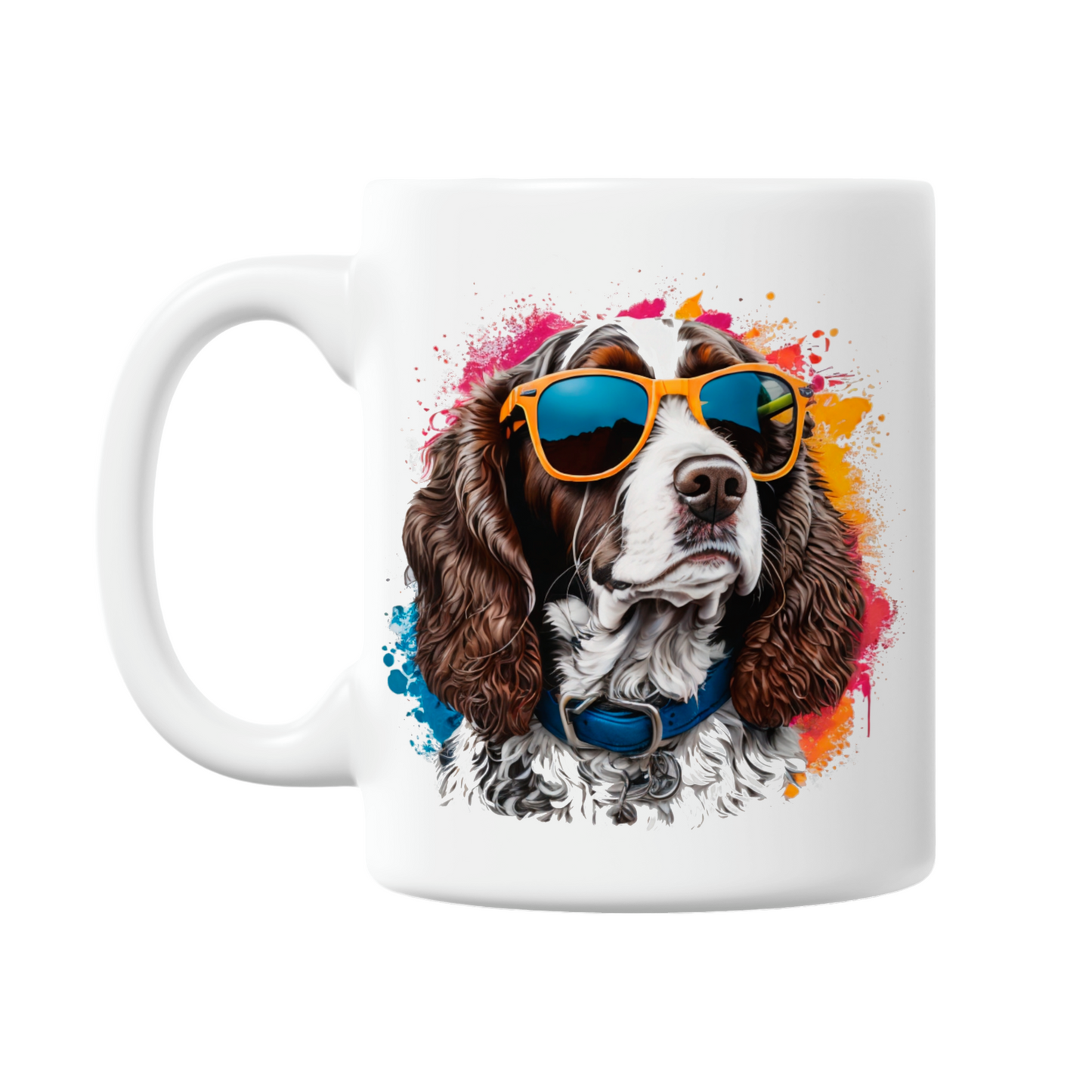 Springer Spaniel Wearing Sunglasses 11oz Printed Dog Mug