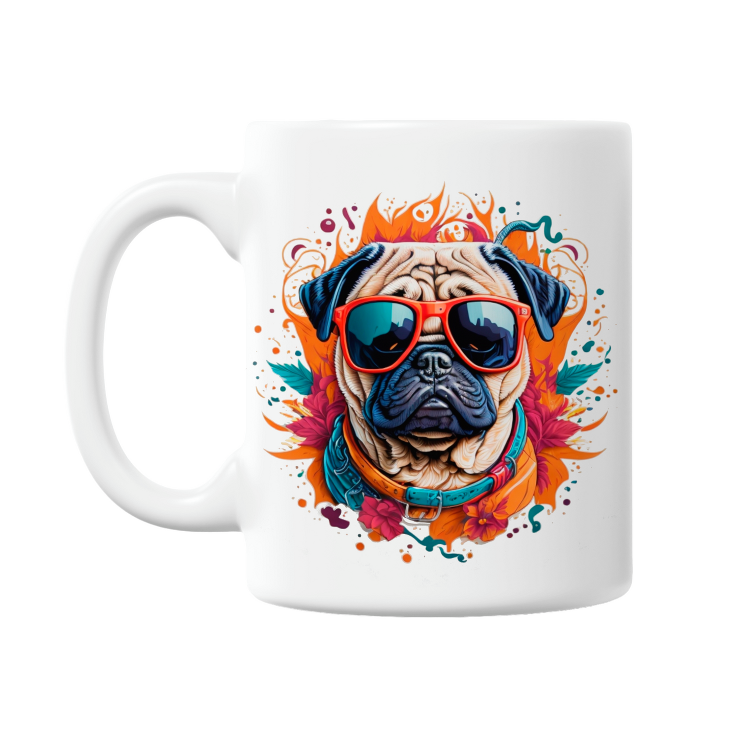 Pug Wearing Sunglasses 11oz Printed Dog Mug